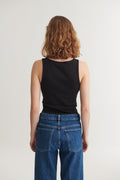 Ludmilla Tank Top in Black von Basic Apparel – Rückansicht des gerippten Tank Tops
