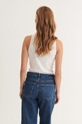 Ludmilla Tank Top in White von Basic Apparel – Rückansicht des gerippten Tank Tops