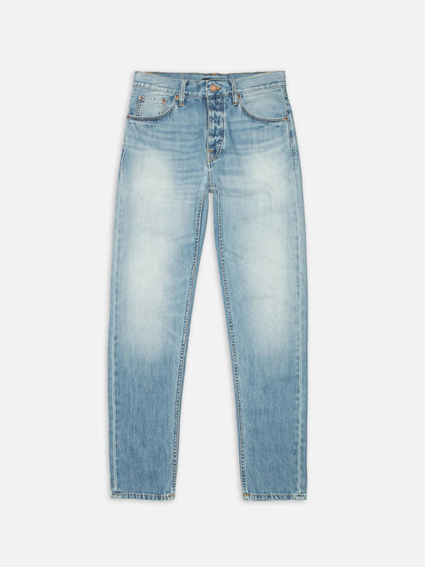 Washed Up Waschung der Steady Eddie II Jeans von Nudie Jeans mit hellen Kontrasten
