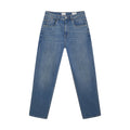 Vintage Blue Waschung der Vega Relaxed Straight Jeans von Dawn Denim mit natürlichen Aufhellungen